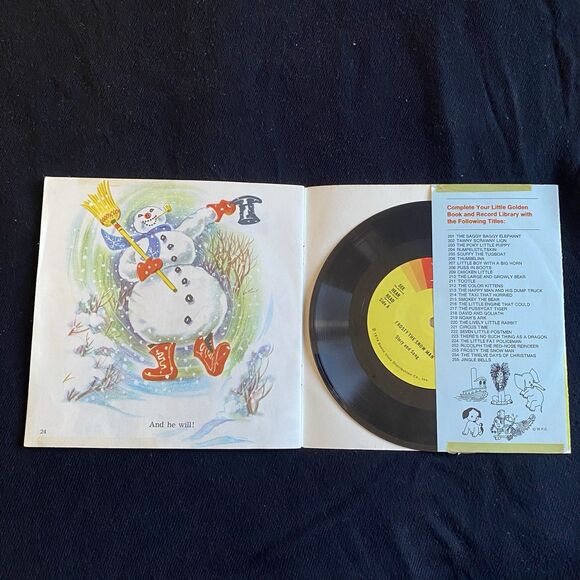 Vintage 1976 Little Golden Book & Record Of Frosty The Snowman. Read Along. USA. - Picture 6 of 13